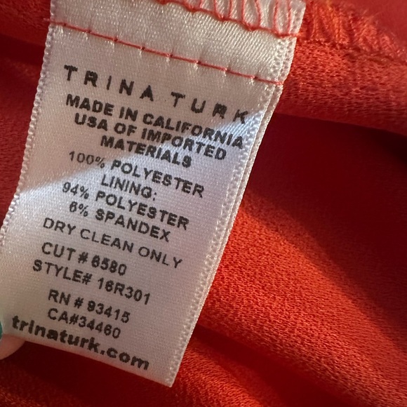 Trina Turk Chic Orange Dress with Lace-Up Detail size 8 - Picture 9 of 10